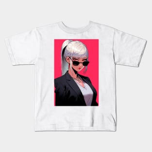 Anime Girl Boss Kids T-Shirt